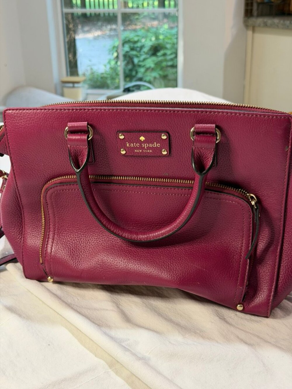 Kate Spade New York Berry Pink Pebbled Leather Satchel